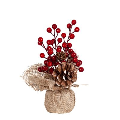 MISTLETOE POT WITH PINEAPPLE 8X8X25CM HM91101