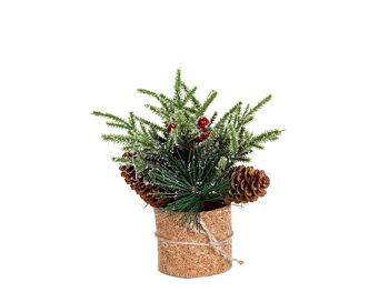 POT EN SAPIN AVEC GUI 18X18X20CM HM91114