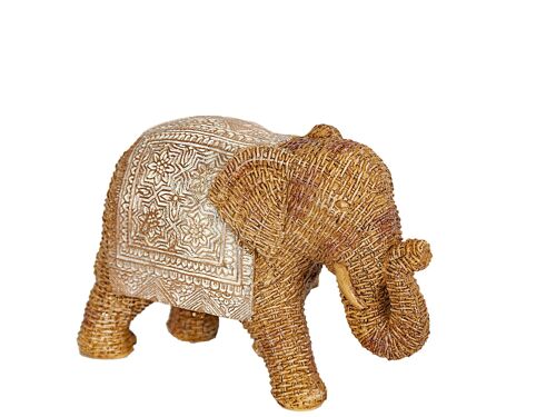 FIGURA ELEFANTE RESINA DE RATTAN HM102206