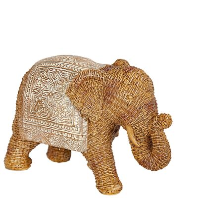Elefantenfigur aus Rattanharz, 17,5 x 7 x 12 cm, HM102206