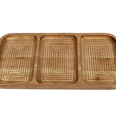 WOODEN COMPARTMENT TRAY 48X22X2CM HM311106