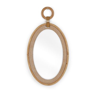 OVAL MIRROR WITH WOODEN RING 55X2X95CM HM311108