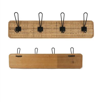 PERCHA 4 GANCHOS MADERA/METAL HM311109