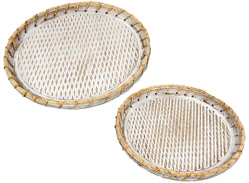 SET 2 BANDEJAS MADERA/RATTAN REDDA HM311113