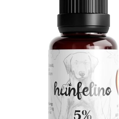 Premium 5% hemp distillation oil for dogs 10ml sedative for dogs & relaxation for anxiety or stress based on linseed oil, safflower oil, grape seed oil, black cumin oil - 100% natural