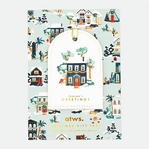 Gift tag Snowy house