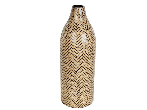 FLORERO BAMBU CON INSCRUSTACION HM11004