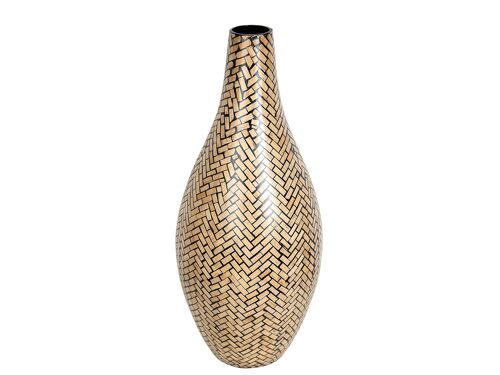 FLORERO BAMBU CON INSCRUSTACION HM11005