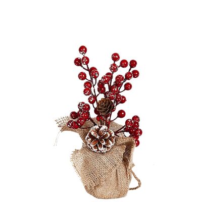 MISTLETOE POT WITH PINEAPPLE 8X8X25CM HM91106