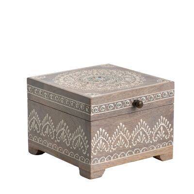 PAINTED WOODEN/CRYSTAL BOX HM311003