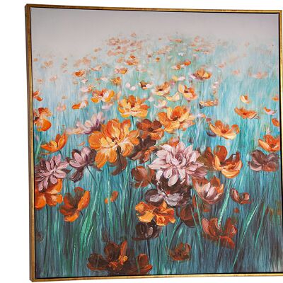 PEINTURE À L'HUILE FLEURS AVEC CADRE 82X5X82CM HM402008