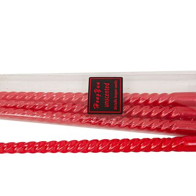 SET 4 RED TWISTER CANDLES HM843414