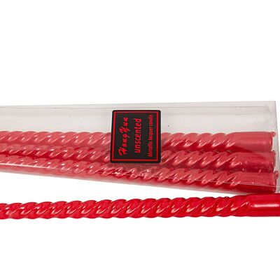 SET 4 RED TWISTER CANDLES HM843414