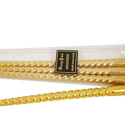 SET 4 GOLDENE TWISTER-KERZEN HM843415