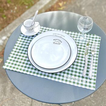 Set de table, "Bistrot, mange et tais-toi" vert 2