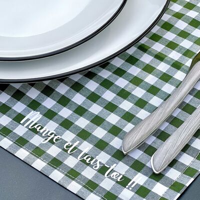 Placemat, "Bistrot, eat and shut up" green