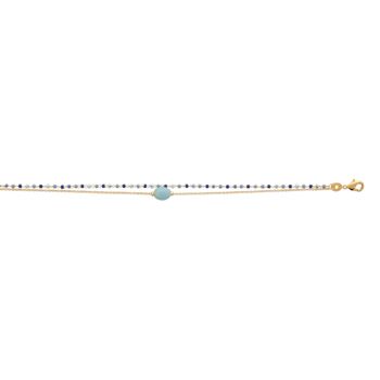 Bracelet SHIBUYA 2 Rangs en Plaqué Or, Pierre Semi Précieuse et Perles de Miyuki 8