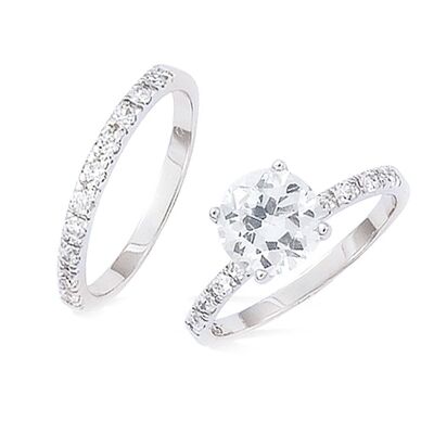 Double Alliance Ring EVEREST in Silver and Zirconium