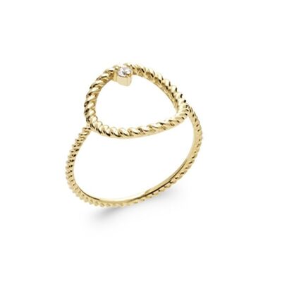 MERIDIAN Ring in Gold Plated and Zirconium