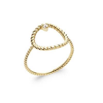 Bague MERIDIAN en Plaqué Or et Zirconium