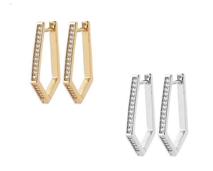 OKLAHOMA-Ohrringe mit Gold- oder Silberbeschichtung und Zirkonium