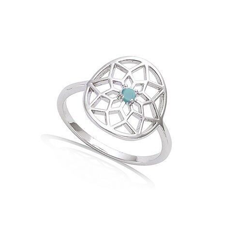 DREAMCATCHER-Ring in Silber und Türkis