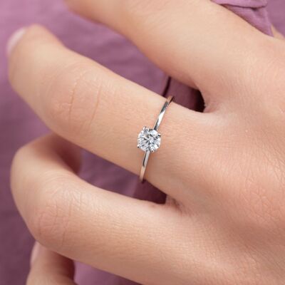 Bague Alliance SOLITAIRE en Argent