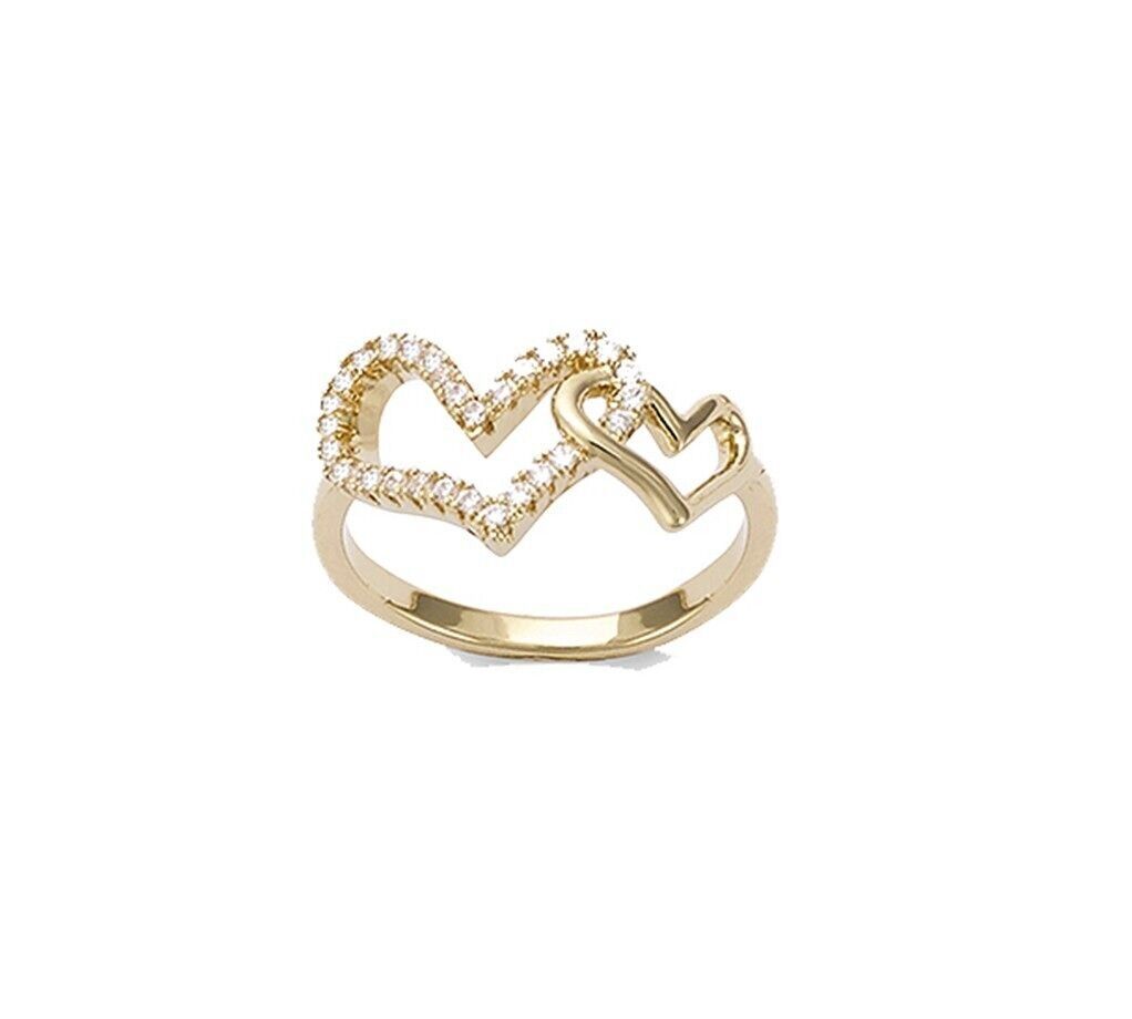 VALENTINSTAG-Ring vergoldet und mit Zirkonia
