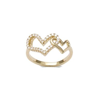 VALENTINE Ring in Gold Plated and Cubic Zirconia