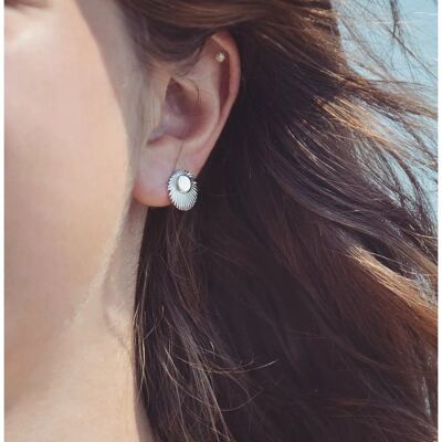 VENICE Earrings in Silver and Mother-of-Pearl