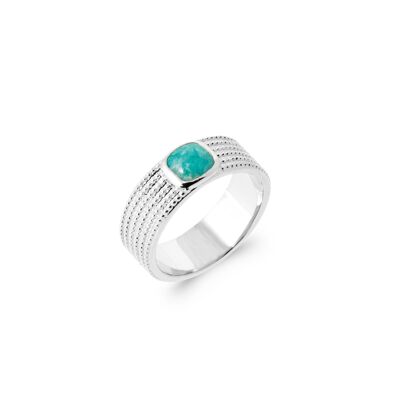 NIKAIA Ring in Silver and Amazonite