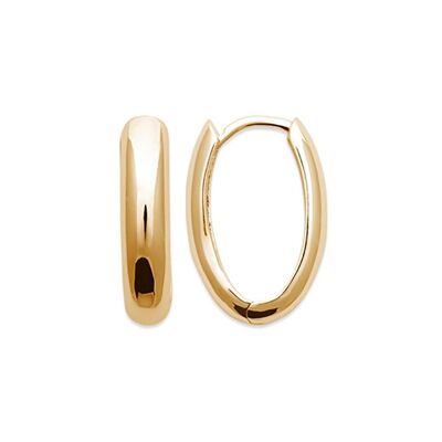 NAPOLI Oval Hoop Earrings in Silver or Gold Plated