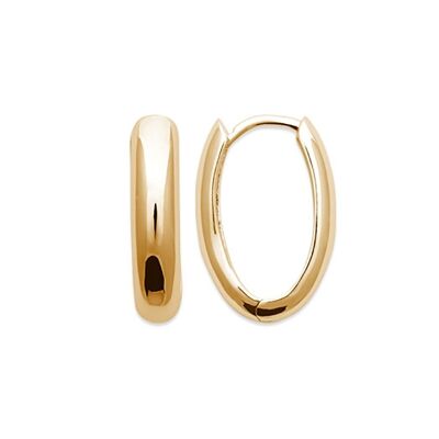 NAPOLI Oval Hoop Earrings in Silver or Gold Plated