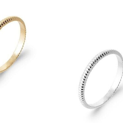 HERMINE Wedding Ring in Gold or Silver Plated