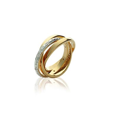 TRIPLE Alliance Ring - 3 Rings in Gold Plated and Zirconium