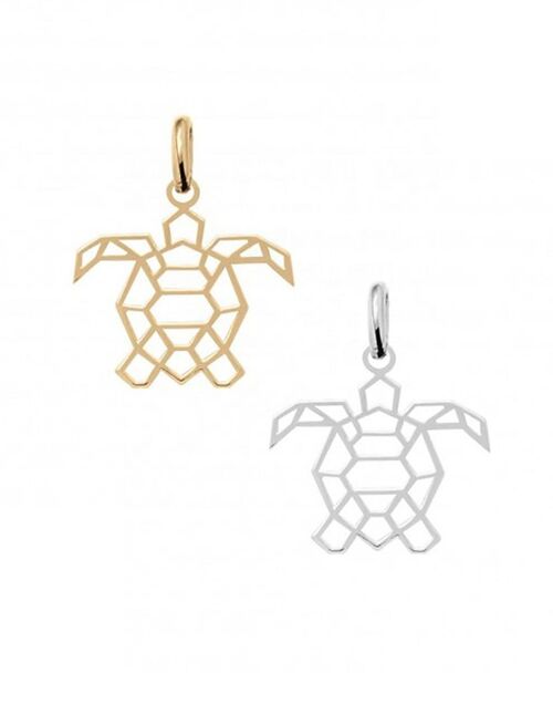 Pendentif ORIGAMI TORTUE en Plaqué Or ou Argent