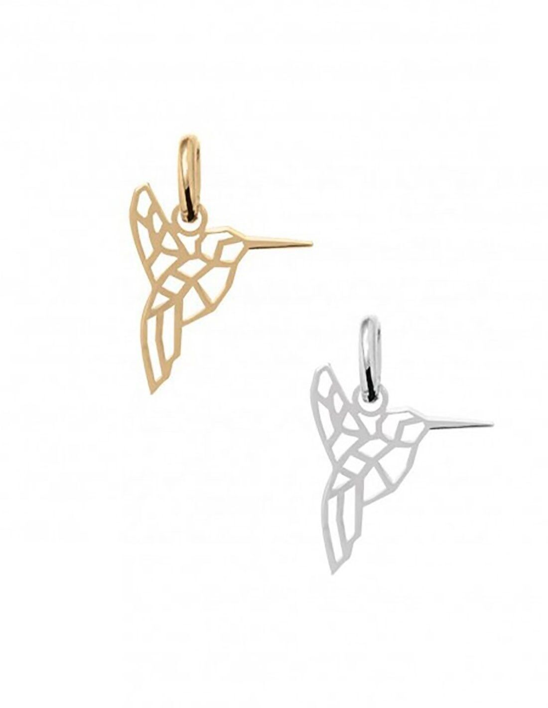 ORIGAMI COLIBRI-Anhänger in Silber oder vergoldet