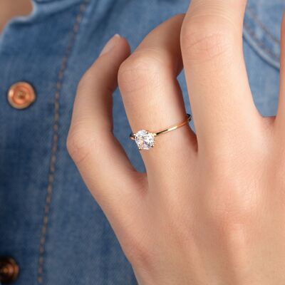 SOLITAIRE Wedding Ring in Gold Plated