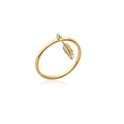 PLUME Charm Ring in Gold Plated
