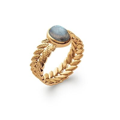 AGRIGENTE Ring in Gold Plated and Labradorite