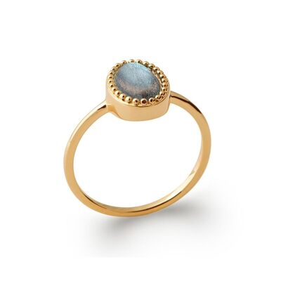 DUNDEE Ring in Gold Plated and Labradorite