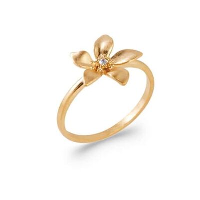 LILY Ring in Gold Plated and Zirconium