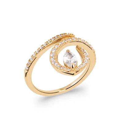 DIAMOND Ring in Gold Plated and Zirconium