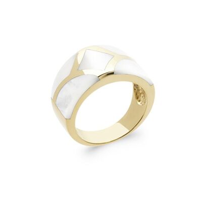 MERIBEL Ring in Gold Plate and Mother-of-Pearl