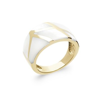 MORITZ Ring in Gold Plated and Mother-of-Pearl