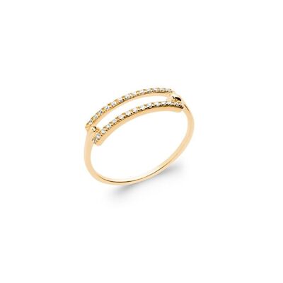 IWAKI Ring in Gold Plated and Zirconium