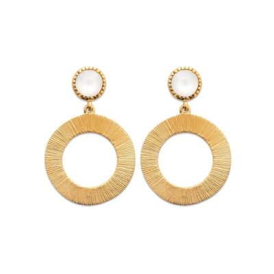 RIVIERA Earrings in Gold Plated and Moonstone