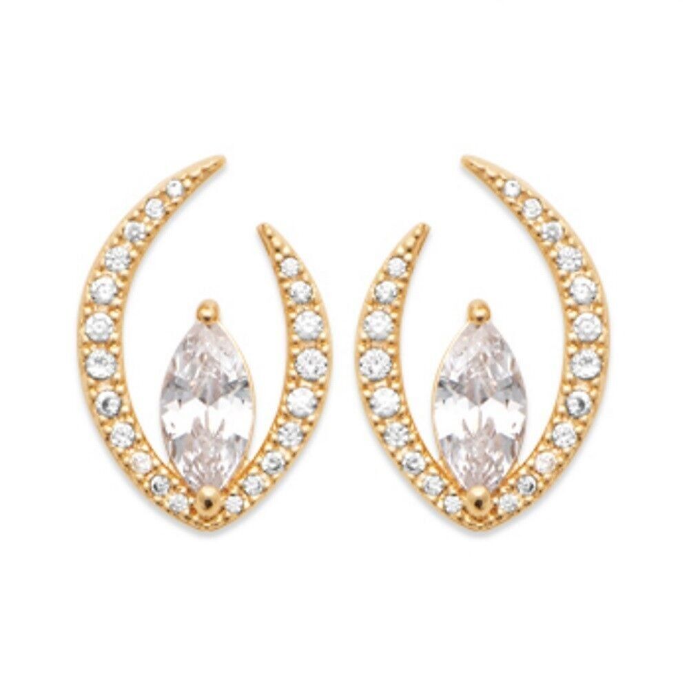 DIAMANT-Ohrringe aus vergoldetem Zirkonium