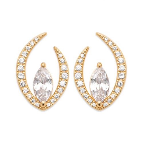 Boucles d'Oreilles DIAMOND en Plaqué Or et Zirconium