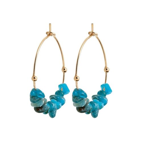 Boucles d'Oreilles VERONE en Plaqué Or et Apatite